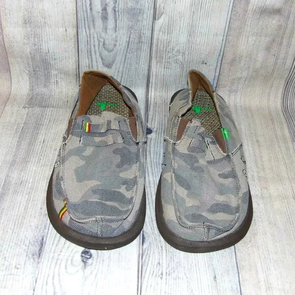 SANUK Kingston Jute Camo Slip On Loafers Mens Size 10 - Picture 4 of 7